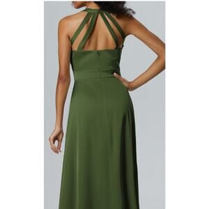 AW BRIDAL 4 S green olive Theresa cocktail formal party gala maxi dress NEW B36